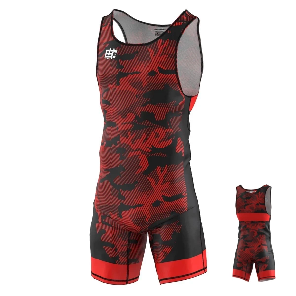 Extreme Hobby Wrestling Leotard Kids Havoc RED