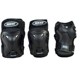 Roces Ventilated JR Roller Skate Pads Black 3pack 301352 01