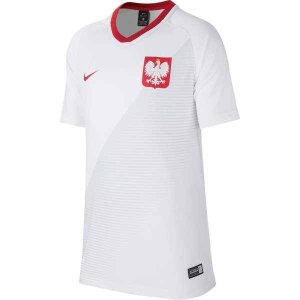 Koszulka dla dzieci Nike Polska Breathe Football Top SS Home JUNIOR biała 894013 100